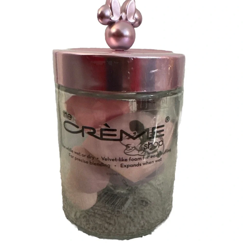 The Creme Shop x Disney Minnie Mouse Makeup Sponges‎ in Reusable Jar Pink New